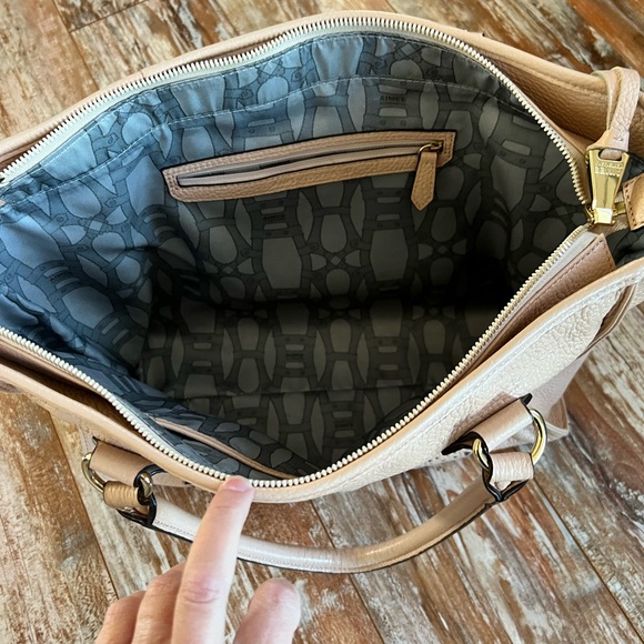 Aimee Kestenberg Pink Pebbled Leather Tote Bag Purse - Picture 3 of 11